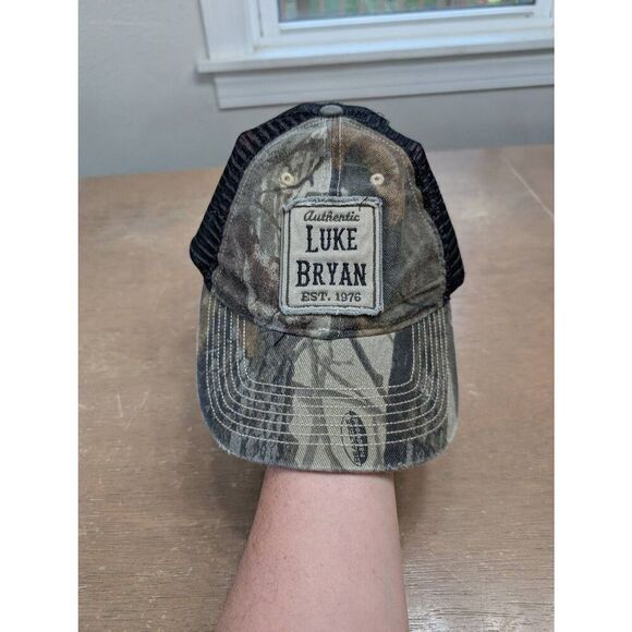 Luke Brian Hat camo Mesh trucker baseball cap‎ Adjustable - Picture 2 of 6